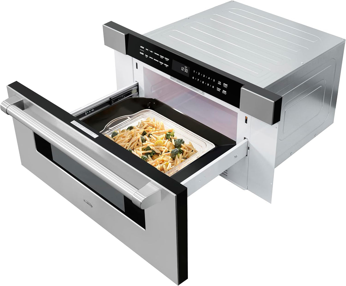 KoolMore KM-MD30-SS Microwave Drawer, Capacity in Stainless-Steel, 30 in/1.2 cu. ft, Silver