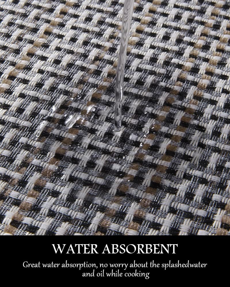 PADOOR Kitchen Mats for Floor, Kitchen Rugs Non Slip Washable, Rubber Backed Kitchen Runner Super Absorbent Kitchen Floor Mat Sink Rug, 25”x59” Brown