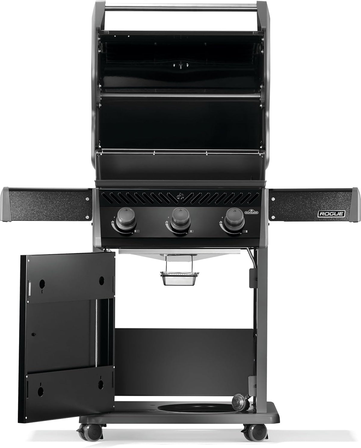 Napoleon Rogue 425 Natural Gas Grill, Black, Durable 3-Burner Outdoor BBQ