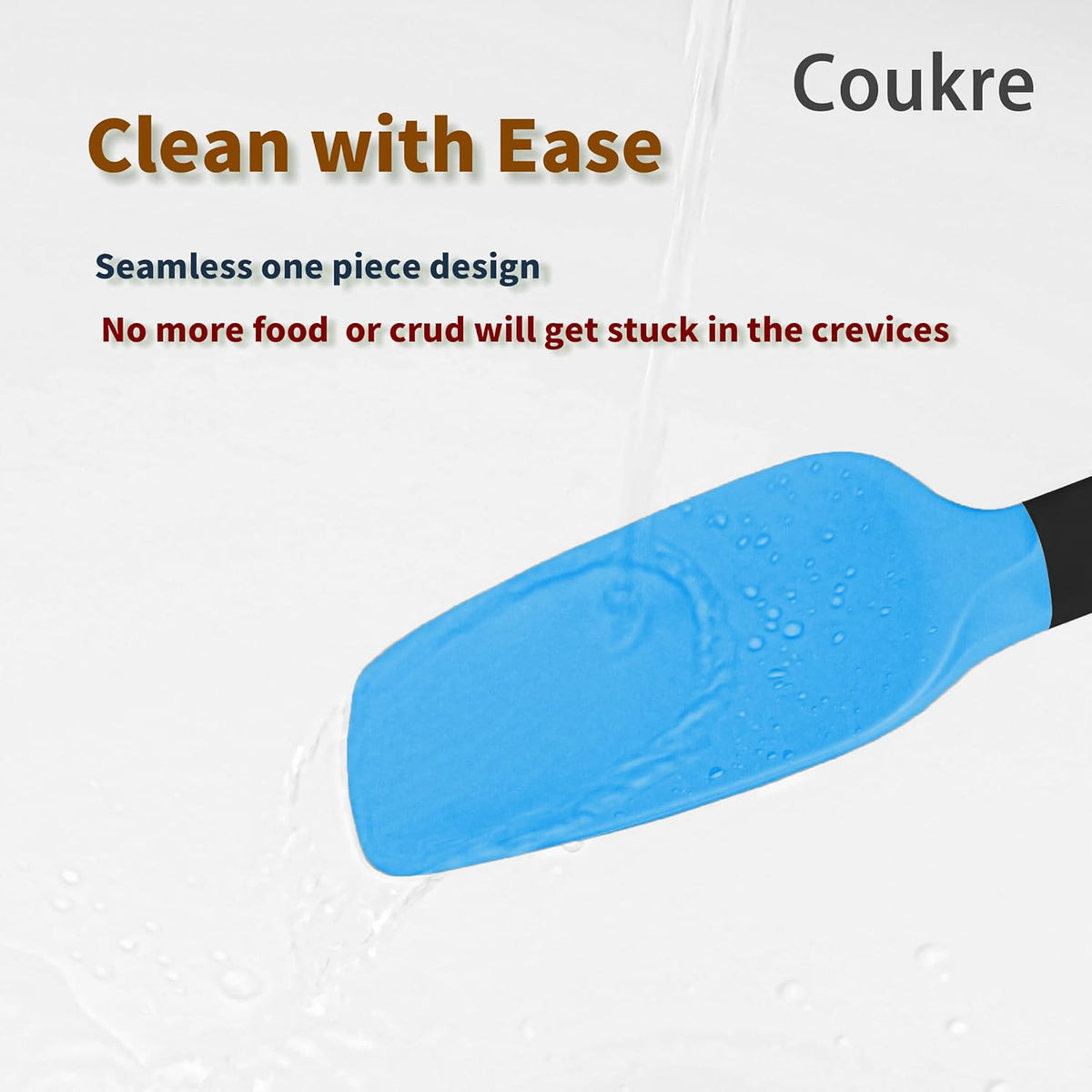 Coukre Silicone Spatula Set of 5,High Temperature Resistant, Food Grade Silicone, Dishwasher Safe, for Baking cooking (Colorful)