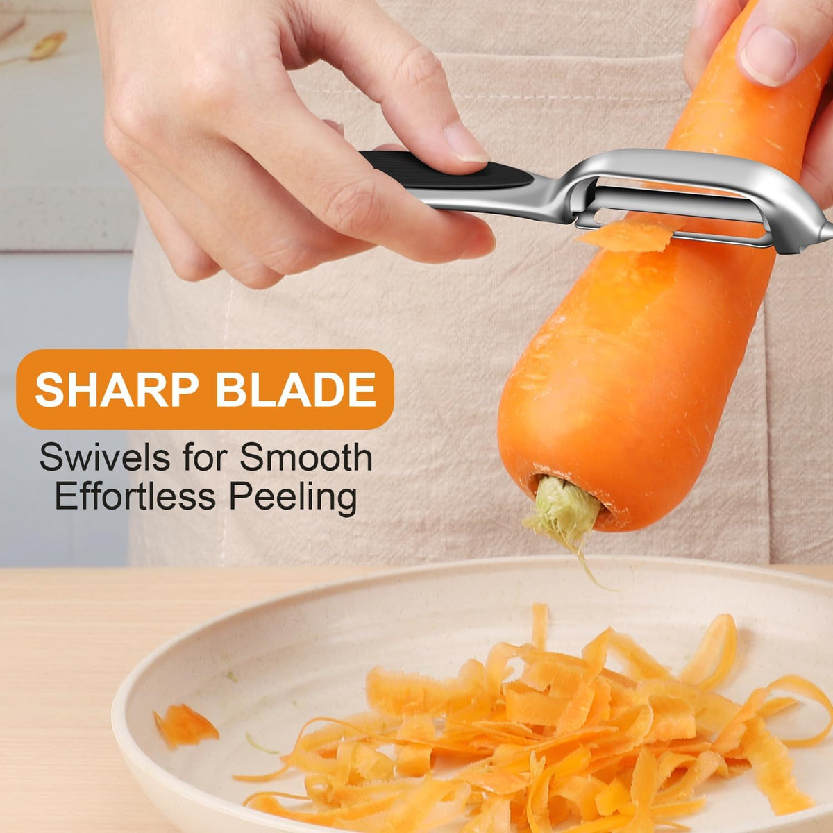 TACGEA Vegetable Peeler for Kitchen, Potato Peelers for Fruit Straight Blade, Durable Non-Slip Handle