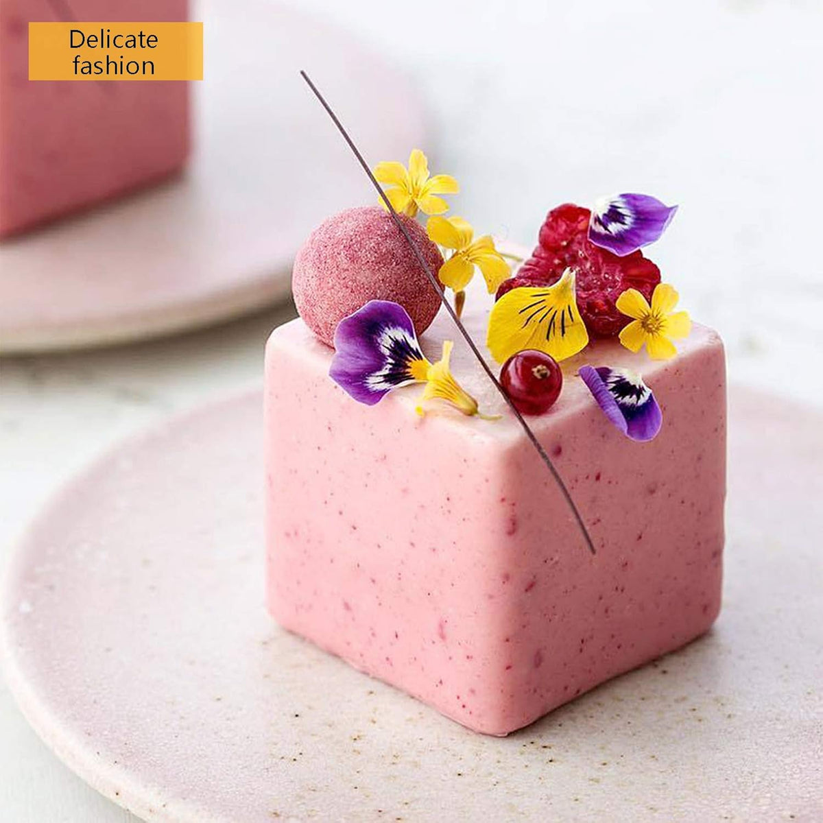 OCPO KITCHEN Cube Silicone Mold for Baking Mousse Cake, French Dessert, Pastry, Chocolate, Brownie, Ice Cream, Pudding, Ice Mold, 3D Cube Shape (8-Cavity)