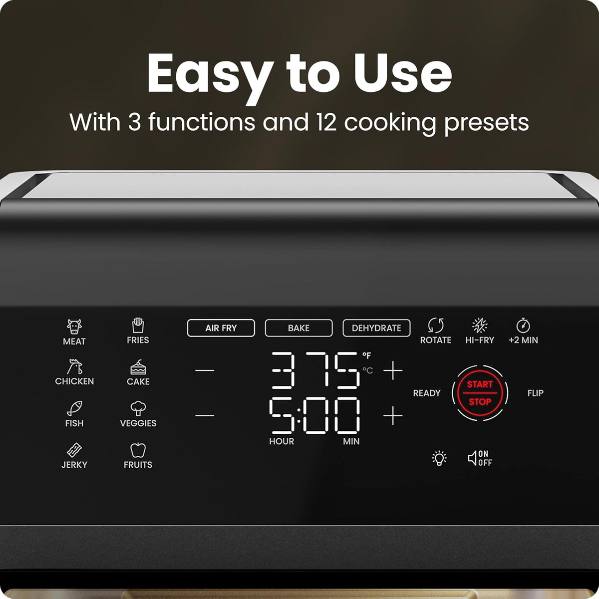 Chefman 12-Quart 6-in-1 Air Fryer Oven with Digital Timer, Touchscreen, and 12 Presets - Family Size Countertop Convection Oven, Dishwasher-Safe Parts