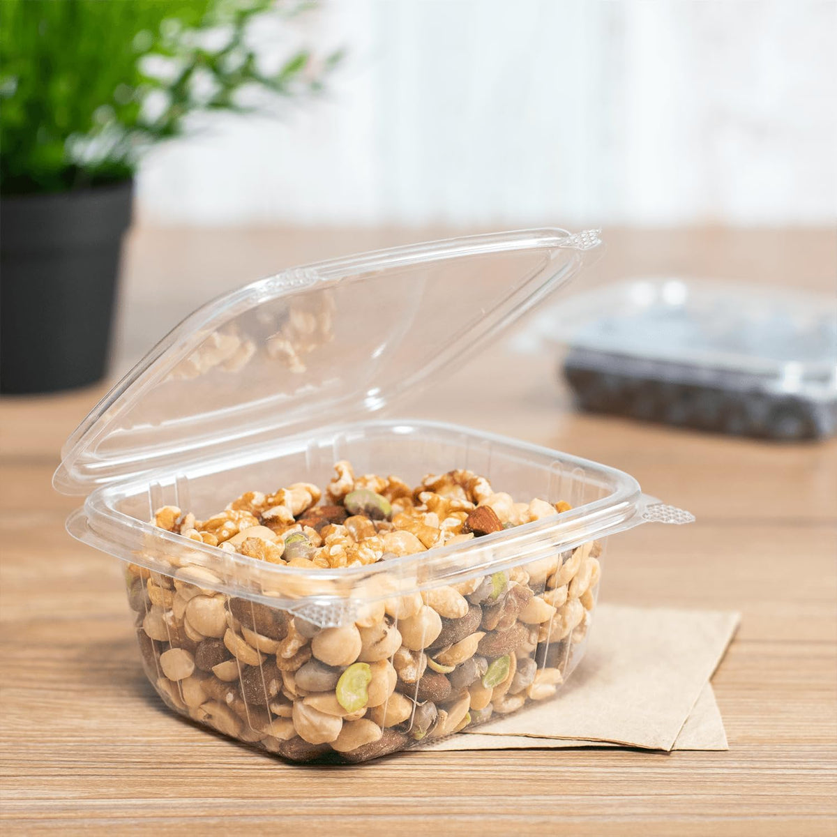 Karat PET Hinged Deli Containers with Lids - Perfect for Pasta Salads, Fruit, Deli Sides, and Home Meal Prep - Clear Plastic Food Containers, Take Out Containers (16oz)