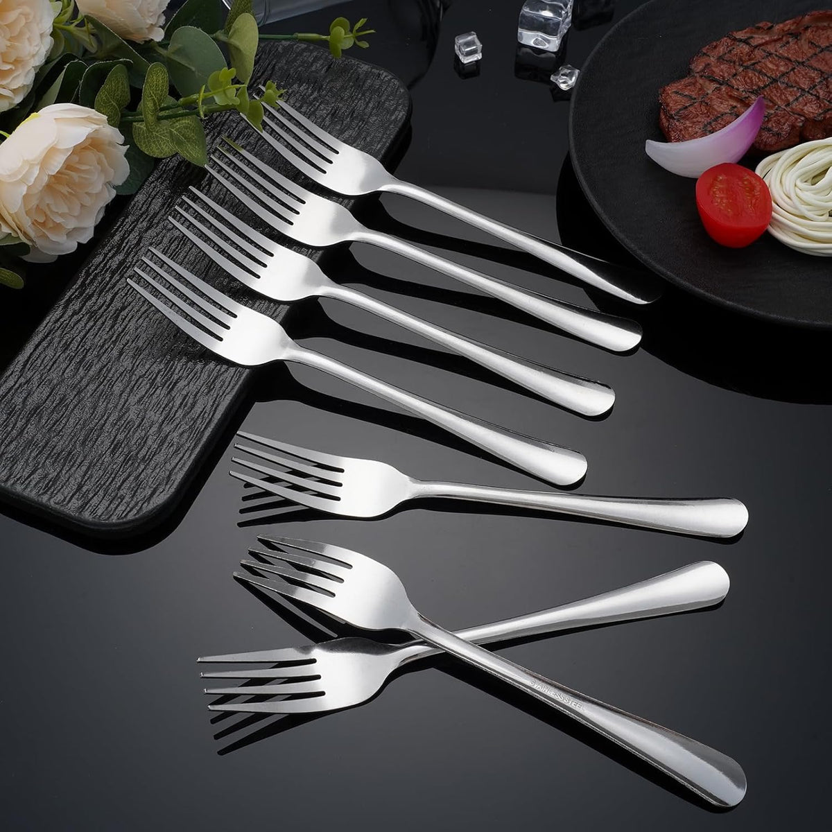 60 PCS Dinner Fork Set - Windsor Stainless Steel Silverware Fork 7.1 Inch with Dishwasher Safe Flatware Forks for 60,Table Forks for Home,Kitchen or Restaurant
