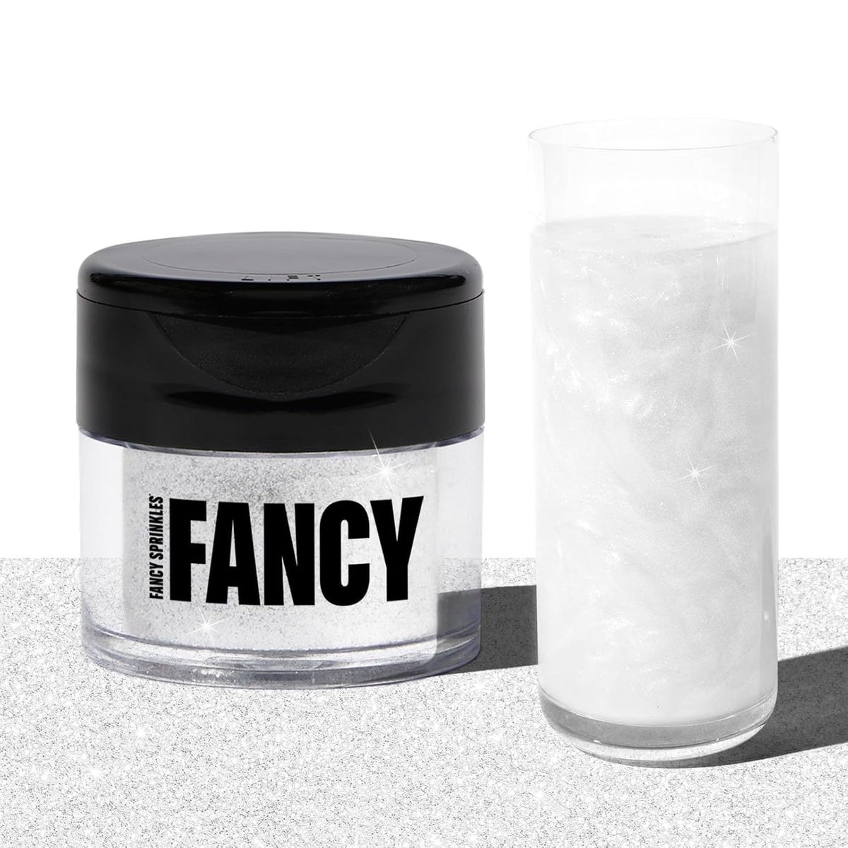 Fancy Sprinkles Diamond White Premium Edible Glitter, 100% Edible Glitter for Sparkling Food & Drinks No Taste or Texture (4gm)