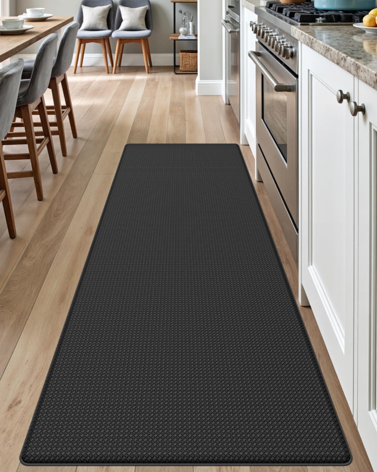 DEXI Kitchen Floor Mats Cushioned Anti Fatigue, 23x71, Large Wide Standing Runner Rug Waterproof, Comfort Memory Foam Padded for Front Sink Laundry, Black