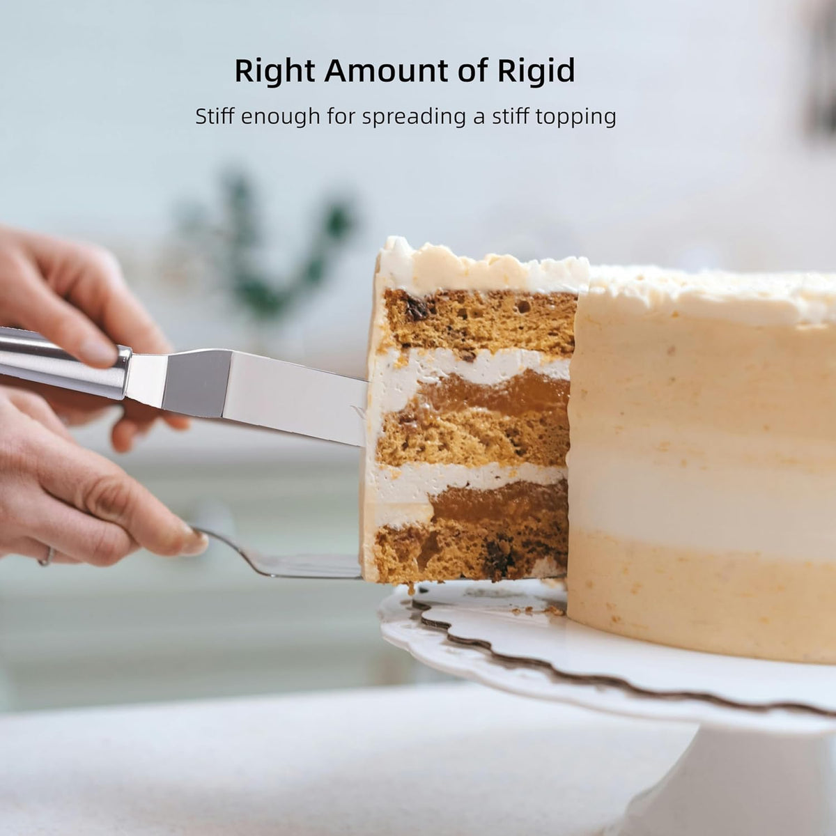 Offset Spatulas Cake Icing Knife 6 8 10 Inch with 3 Metal Hook Angled Cake Frosting Decorating Spatula Set of 3