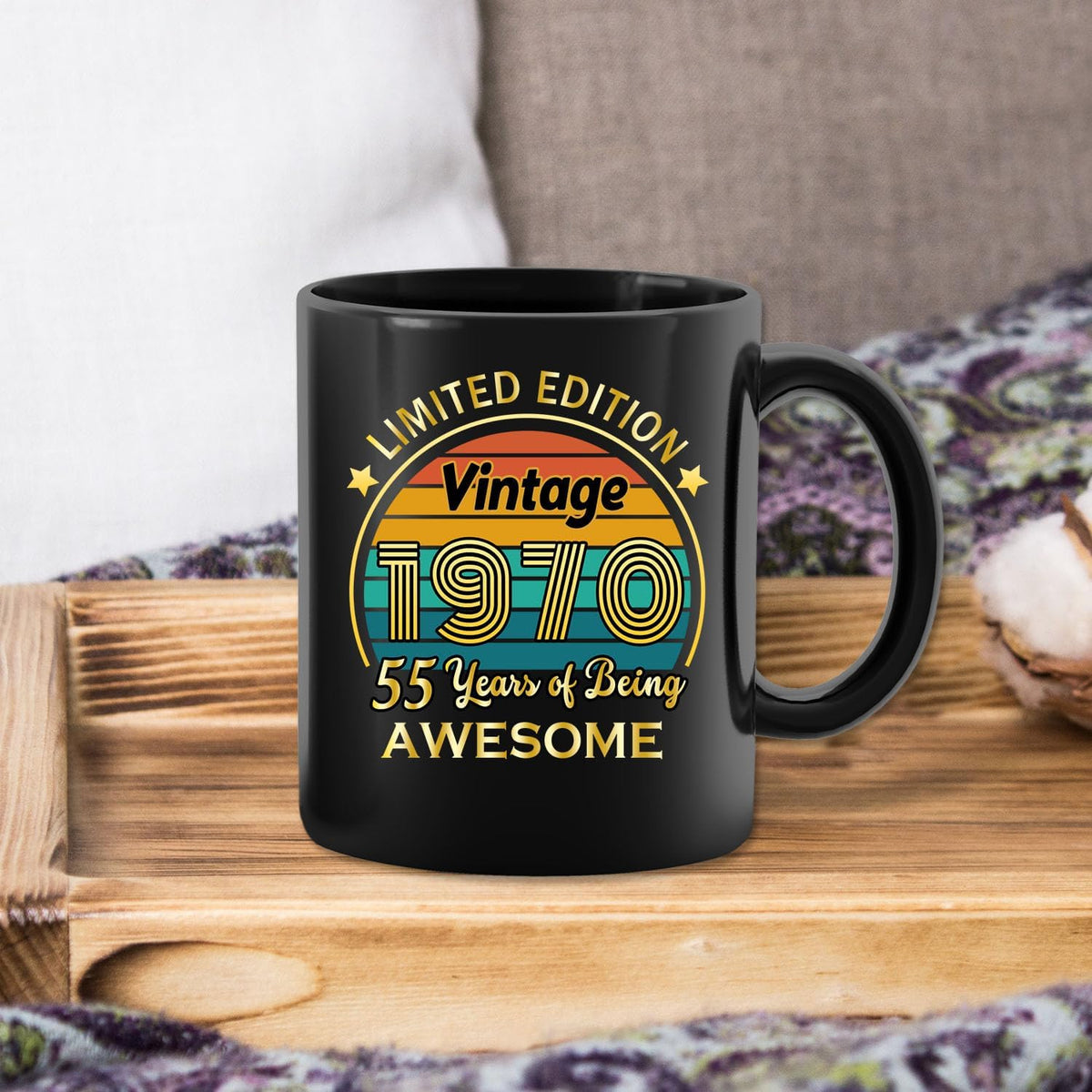 QUPT 55th Birthday Gifts for Women Men, 55th Birthday Gifts for Him, 1970 Birthday Gifts for Women Men, 55 Years Old Gifts, 1970 Birthday Gifts for Her Him, 55th Birthday Presents Coffee Mug