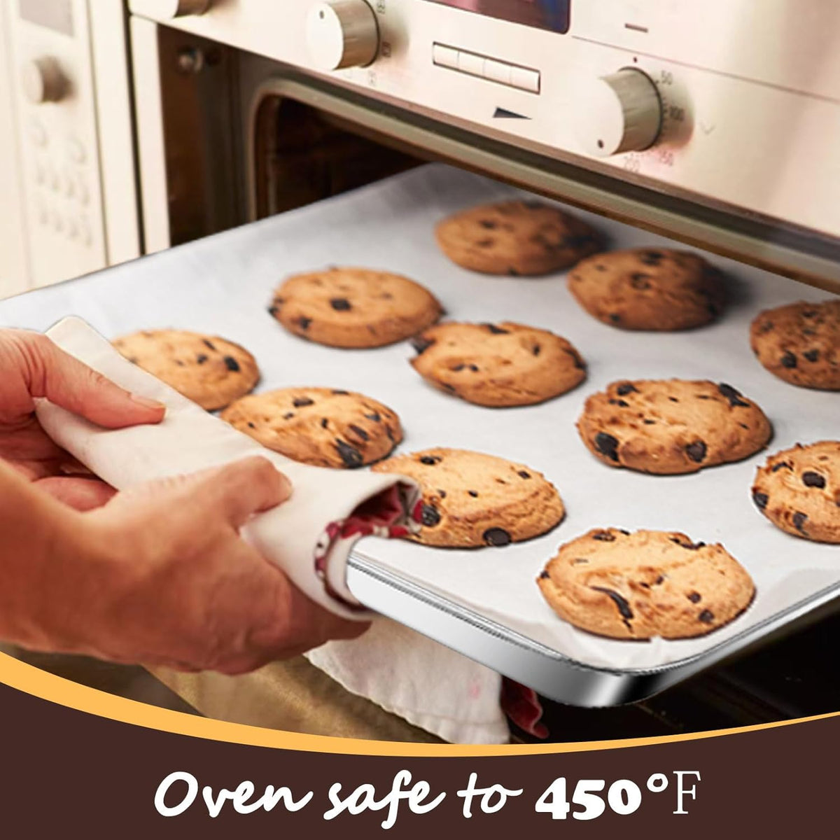 Baking Sheet with Racks Set [2 Sheets + 2 Racks], Stainless Steel Baking Sheets with Cooling Racks, Nonstick Pan, Warp Proof & Rust Proof & Easy to Clean, Size 16 X 12 X 1 Inch