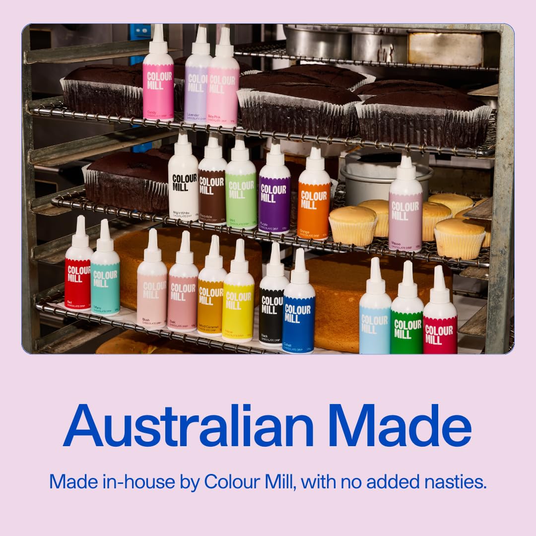 Colour Mill Chocolate Drip Easy-Melt Drizzle for Desserts, 125 Grams Cobalt