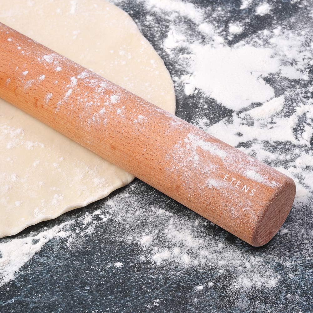 Rolling Pin 17.3Inch, Professional Dowel Wood Rolling Pins for Baking Pasta Pizza Pie and Cookie, Wooden Dough Roller Pin (Straight Style, Large 1.73 Inch Diameter)