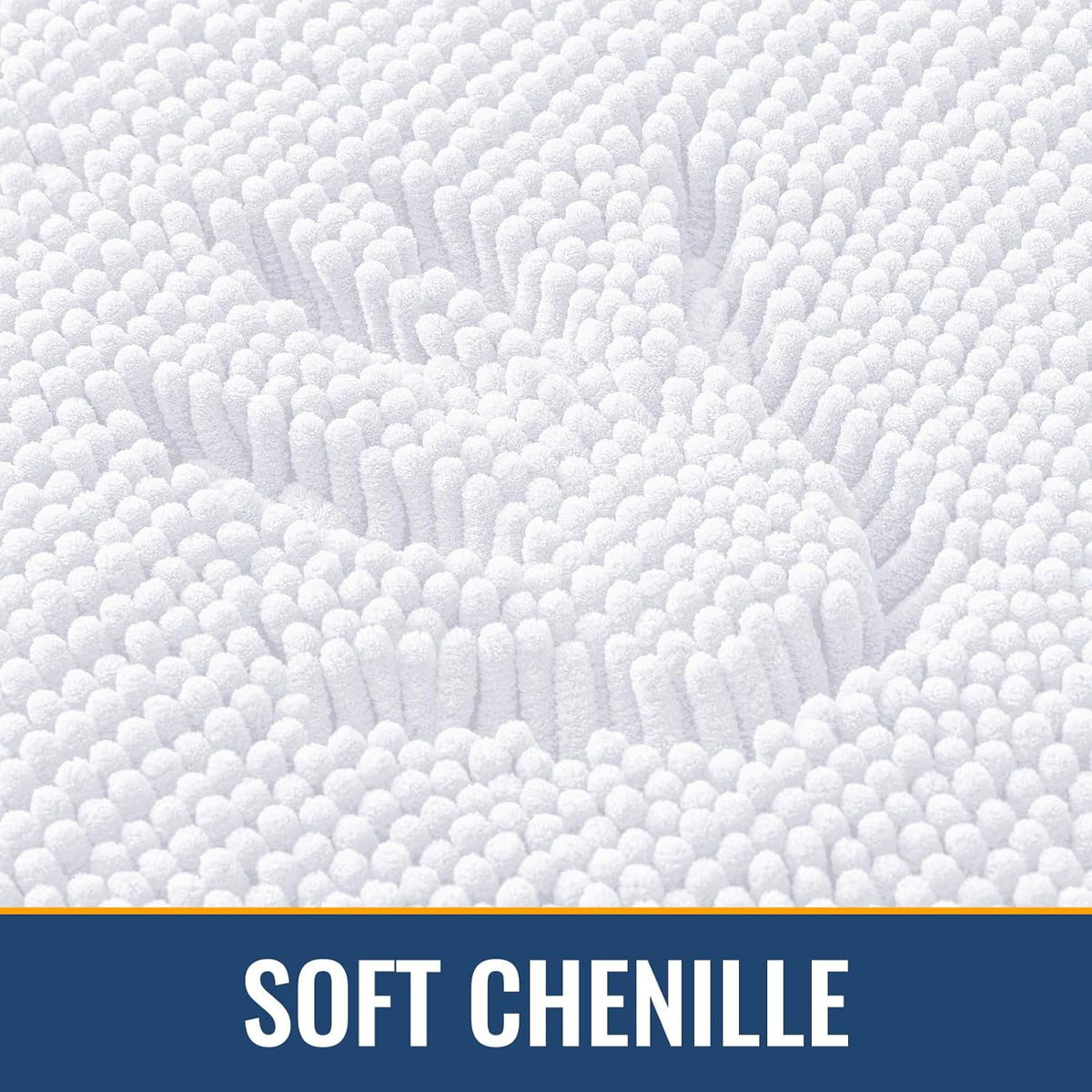Arotive Bathroom Rugs 24x16, Extra Soft Absorbent Shaggy Chenille Bath Rugs, Machine Washable Rubber Backing Non-Slip Bath Mats for Bathroom Floor Tub and Shower, Home Decor Accessories, White