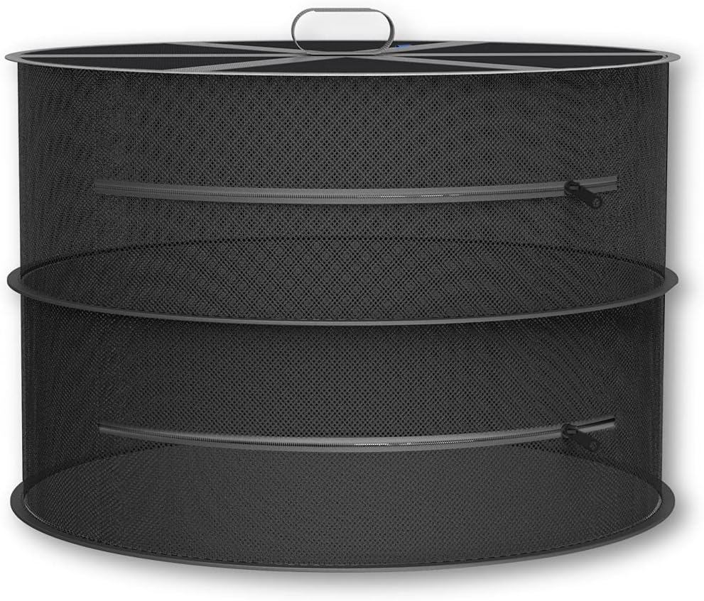 AC Infinity Herb Drying Rack, 2-Layer Hanging Mesh Net for Plants, Seeds, and Buds, 18" Diameter Fit in Grow Tents Closets Hydroponics