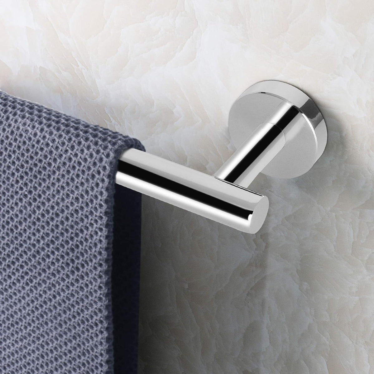 NearMoon Bath Towel Bar, Bath Accessories Thicken Stainless Steel Shower Towel Rack for Bathroom, Towel Holder Wall Mounted (1 Pack, Chrome Finish, 33 Inch)