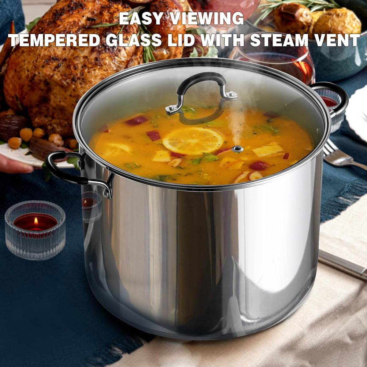 Cook N Home Stainless Steel Stock Pot with Lid 3 Quart, Cooking Sauce Pot Casserole Pan Saucier, Induction Compatible, Dishwasher Safe With Stay-Cool Handles, Silver