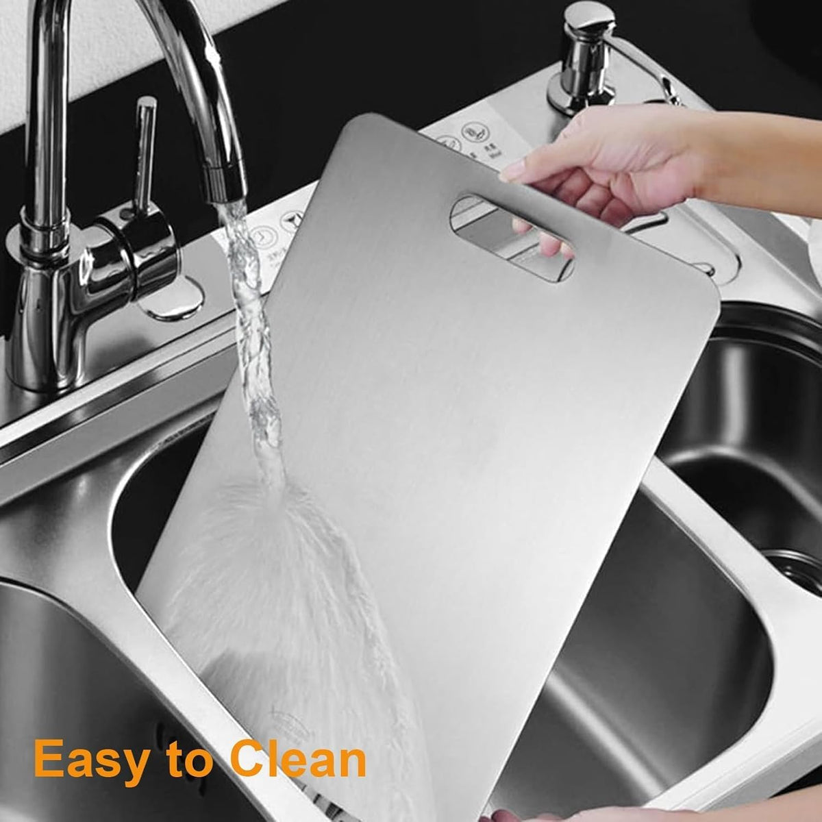 Titanium Cutting Boards for Kitchen - 100% Pure Titanium Cutting Board - Double Sided Food Grade Quality Cutting Boards - Easy to Clean and Store (18"L x 12"W)