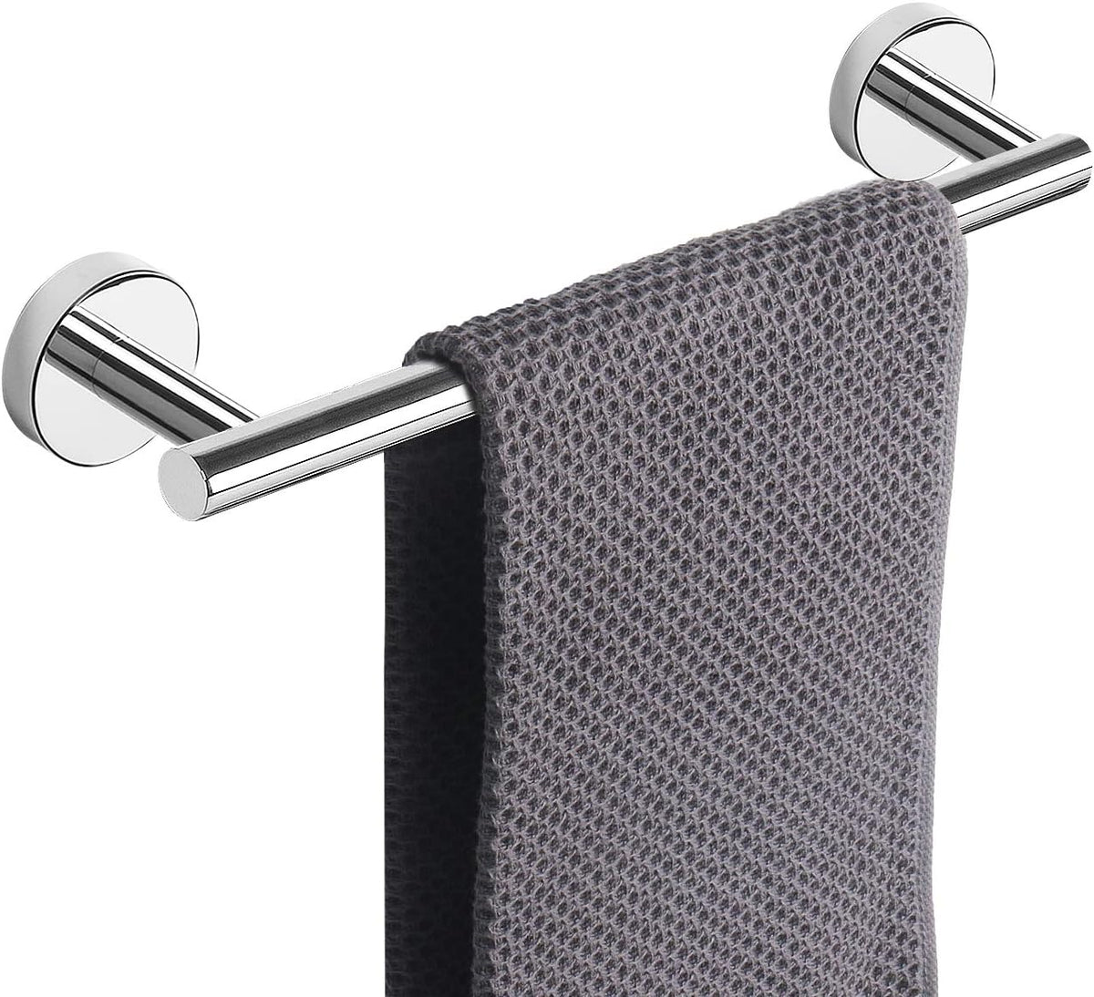 NearMoon Bath Towel Bar, Bath Accessories Thicken Stainless Steel Shower Towel Rack for Bathroom, Towel Holder Wall Mounted (1 Pack, Chrome Finish, 12 Inch)