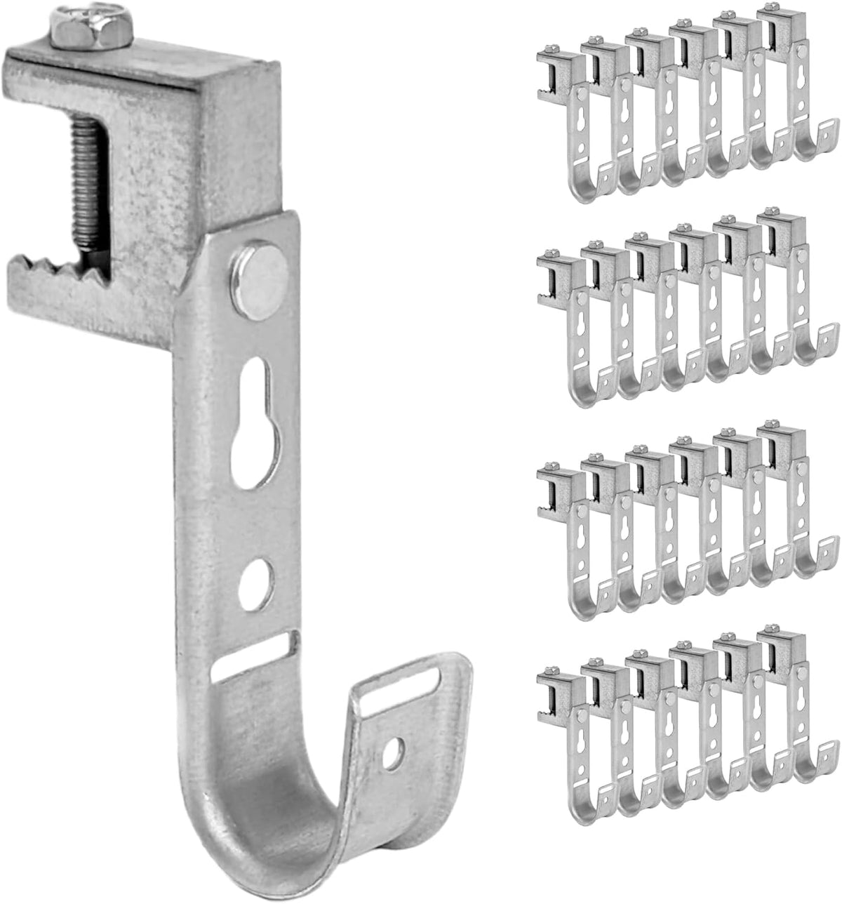 ICC Beam Clamp J Hook 3/4” Without Retainer Clip - Galvanized Steel Cable Management Hooks for Hanging Cable to Beams - Rust-Resistant, EIA and TIA Compliant - 3/4 Inch 25 Pack