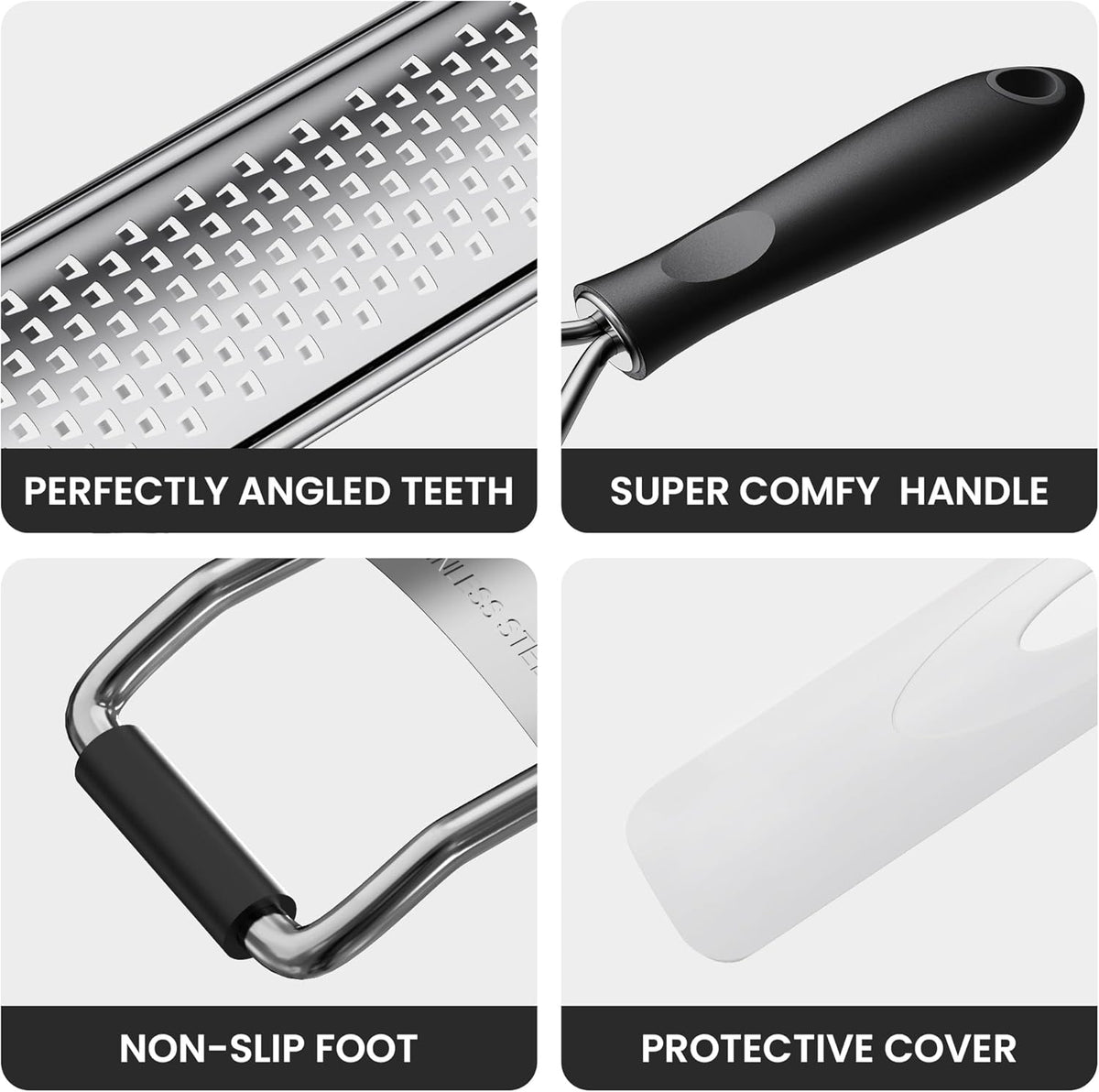 Zester Grater With Handle Cheese Grater for Lemon Zester Kitchen,Black