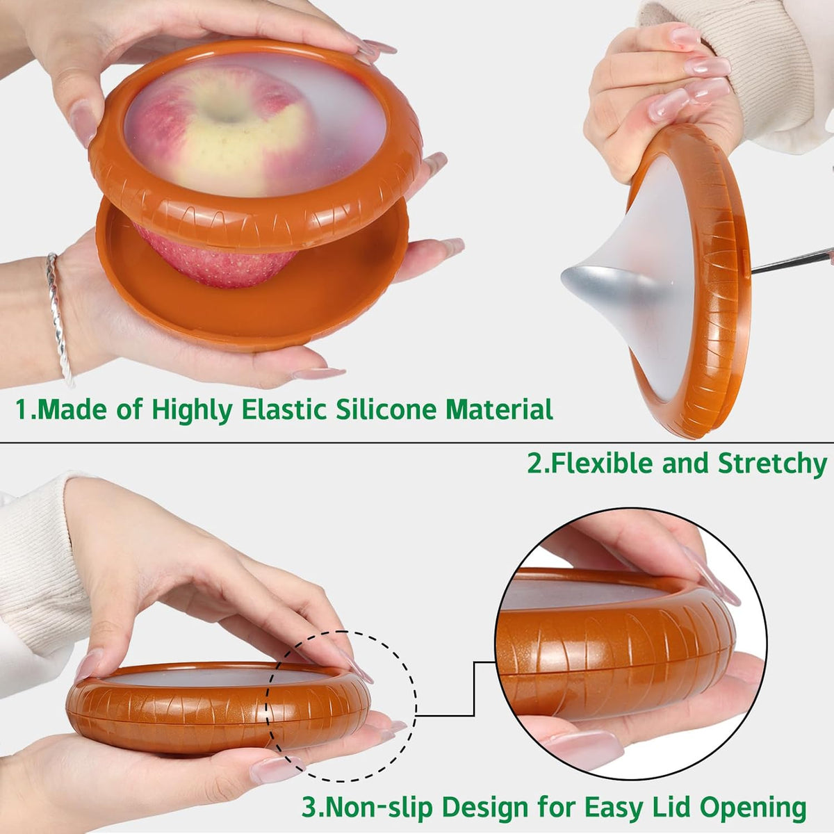 Avocado Saver and Onion Storage 4 Set - Reusable refrigerator fruit storage containers - is the storage Apples, Tomatoes, Tomato,Garlic for Ideal