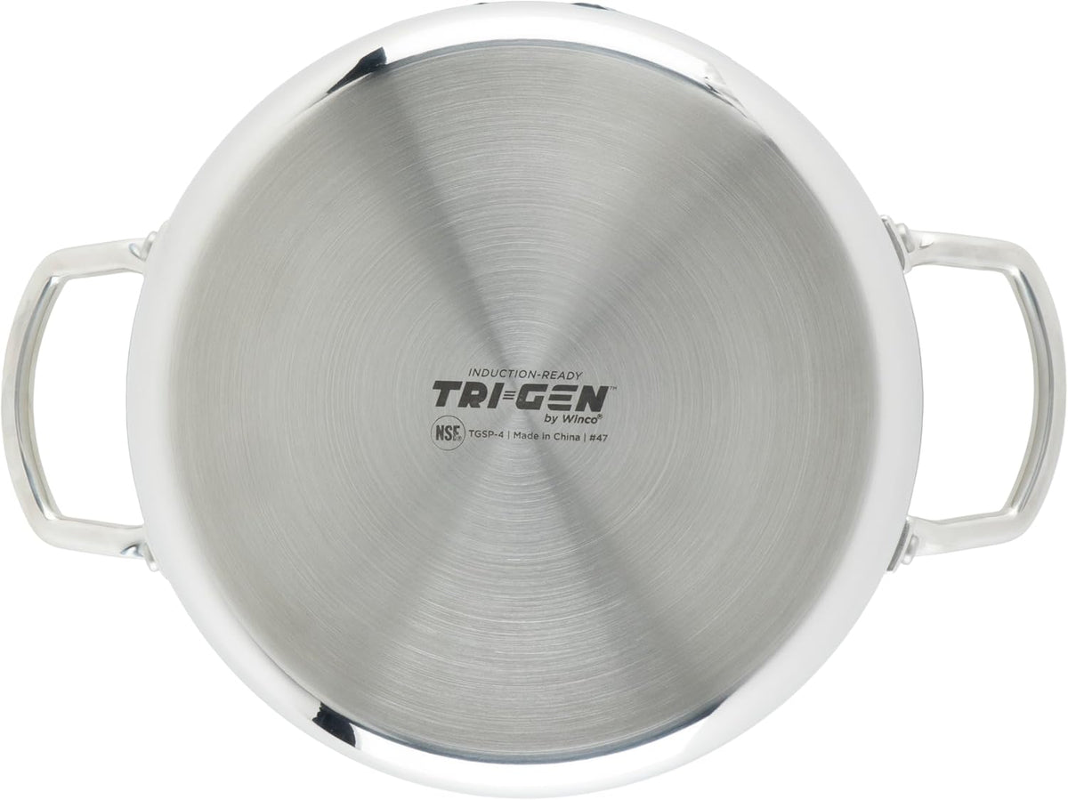 WINCO Tri-Ply Stock Pot, Silver