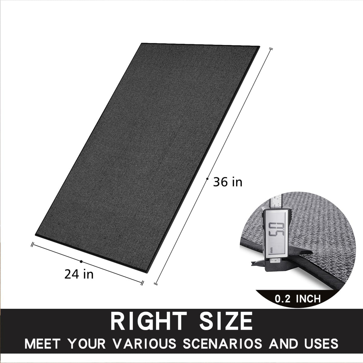 Kitchen Mat 1 PCS, Cushioned Non Slip Rugs for Kitchen Floor, Absorbent Runner Comfort Standing Mats Washable for Kitchen, Office, Home (Black, 24"x36")