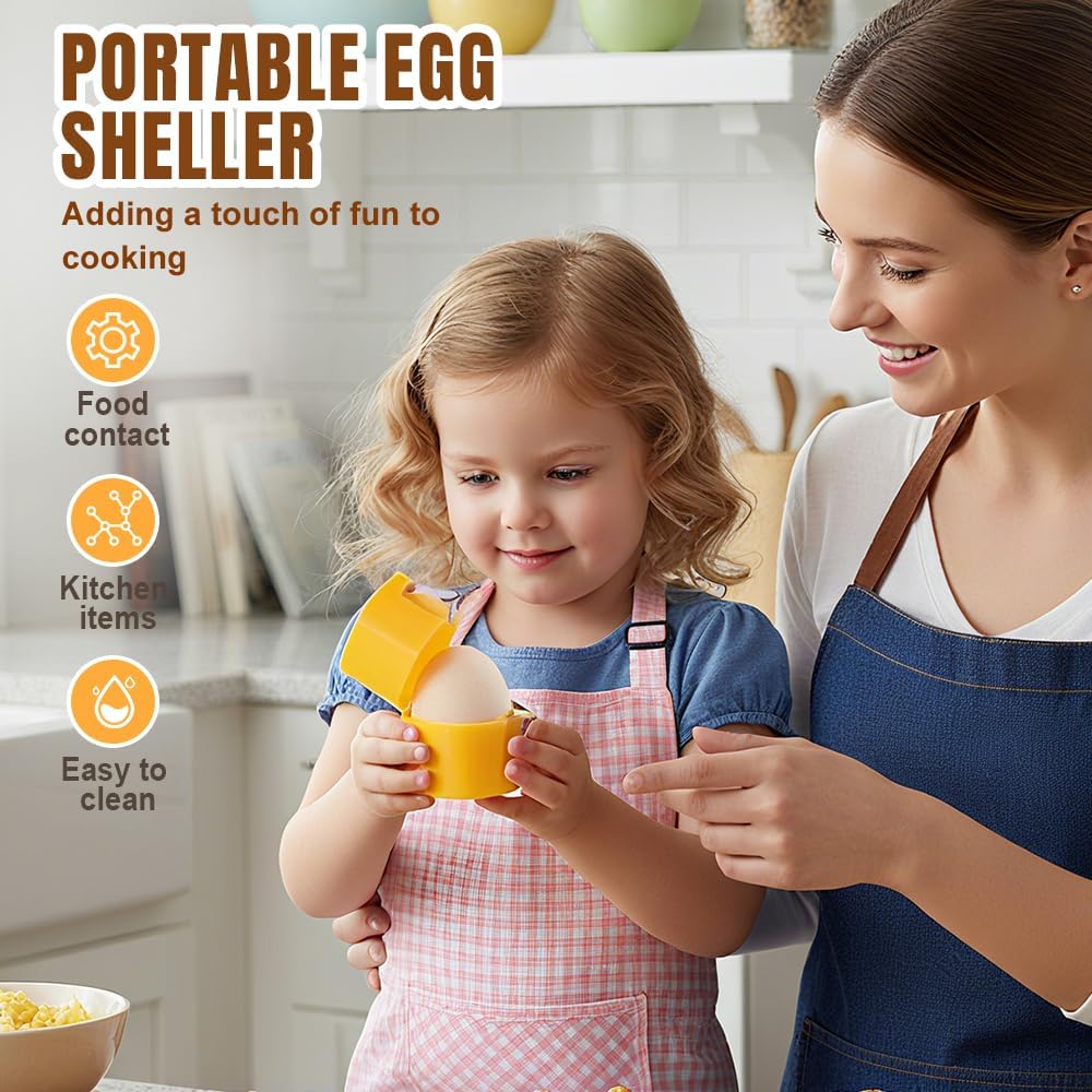 2026 New Egg opener, Egg Shell Separator for Raw Eggs Gadgets Cracker Tool, Upgrade Stainless Steel Egg Cutter Egg Cracker Tool Multifunctional Egg Cutter Multipack (4, Yellow)