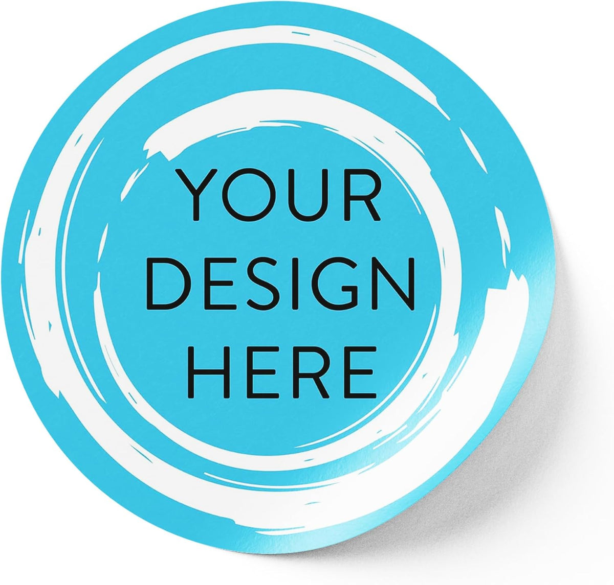100 Custom Vinyl Stickers - Upload Your own Image, Text, Design, Logo - Personalized Logo Labels for Handmade, Packaging, Bottle, Jars, Candle, Brand Stickers (Blue Swirls, 3x3)