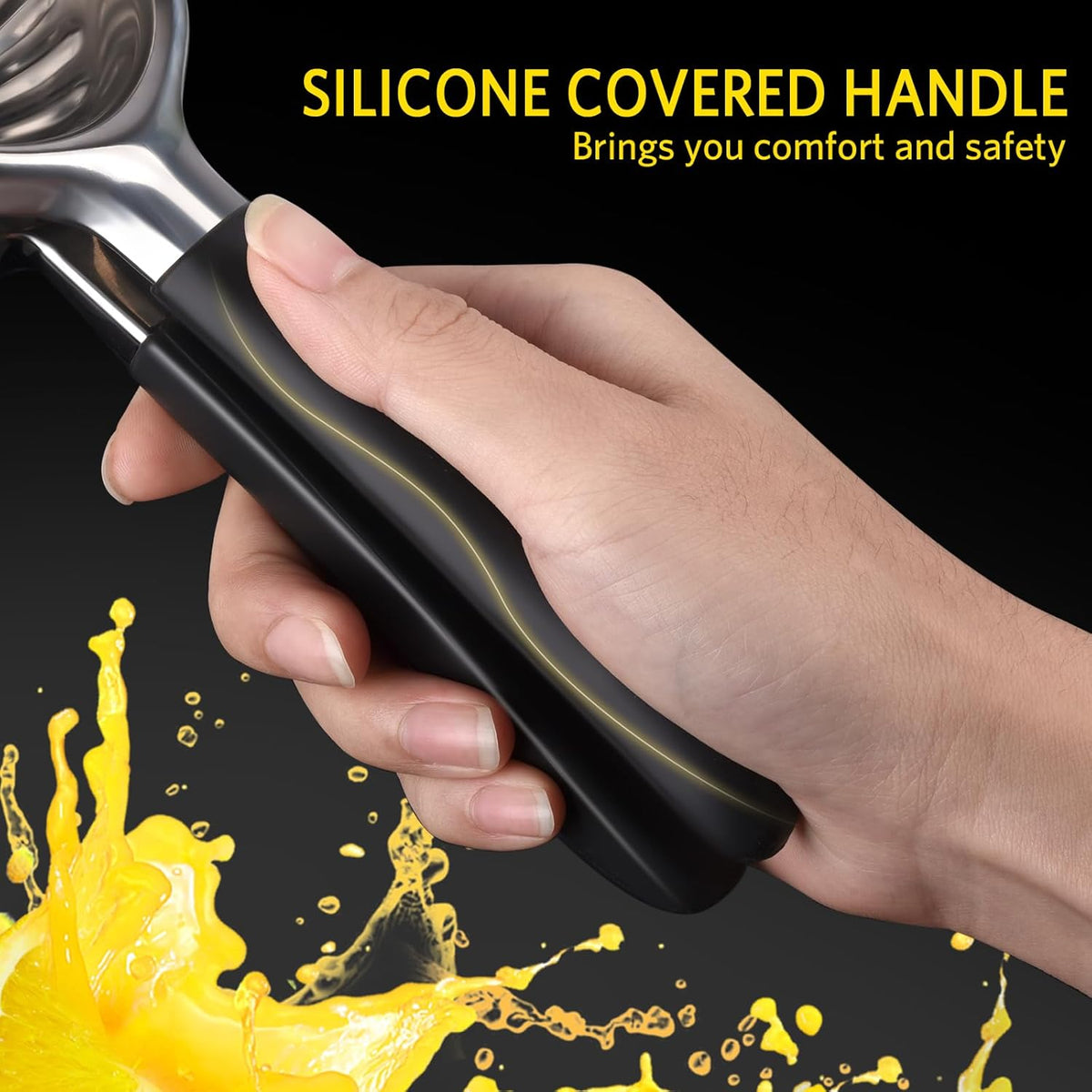 Lemon Squeezer, Sopito Stainless Steel Citrus Squeezer with Mesh Strainer Heavy Duty Lemon Press with Large Metal Bowl for Seedless Juicing, Non-Slip Grip Design Manual Juicer