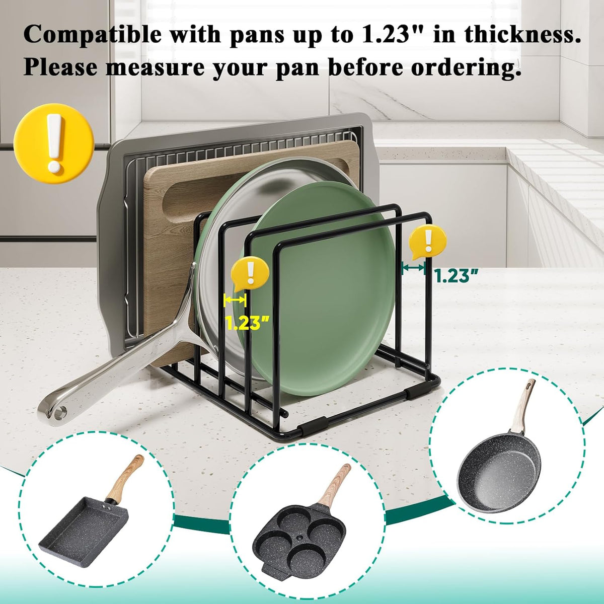 2-Pack Dish Rack & Cutting Board Organizer – 5-Tier Metal Rack for Cutting Boards, Bakeware, Trays – Space-Saving Kitchen Storage, Rust-Resistant Dish Organizer for Cabinets, Countertops & Pantry