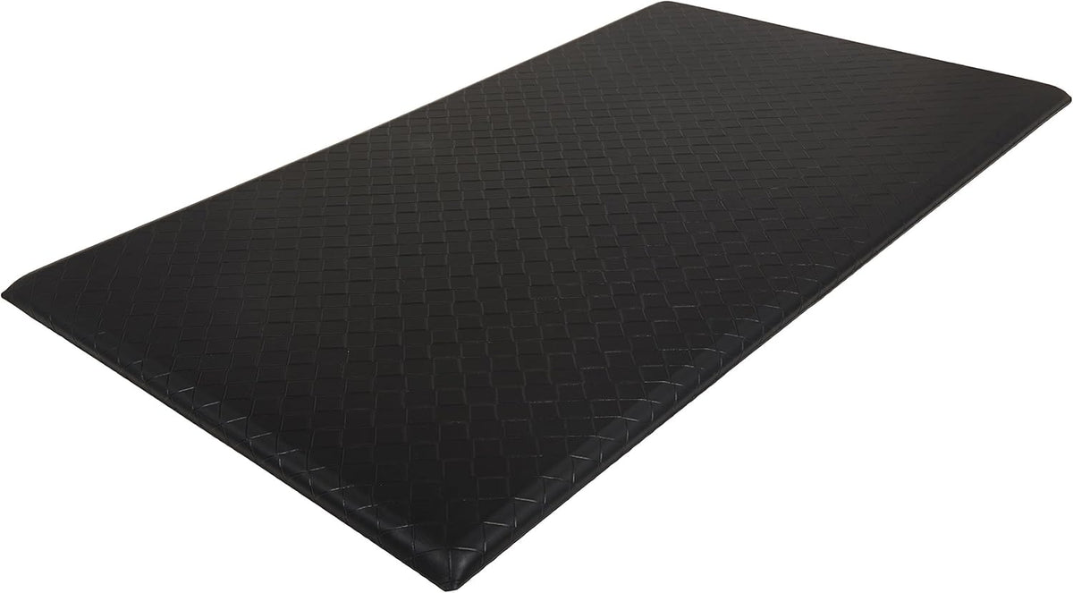 Amazon Basics Anti-Fatigue Standing Mat, Non-Slip, Comfort Mat for Home and Office, 20W x 36L x 0.6Th in, Geometric, Black, 5-Pack