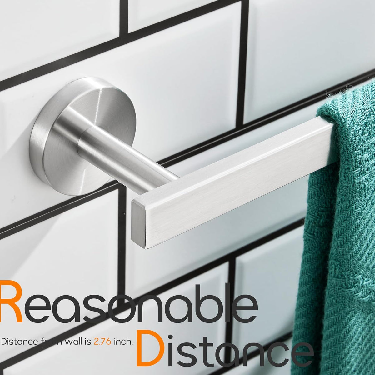 20 Inch Bathroom Towel Bar Bath Towel Rack Kitchen Towel Holder Towel Shelf Wall Mounted SUS304 Stainless Steel 2 Pack Brushed Nickel AN4001BR-L20-P2