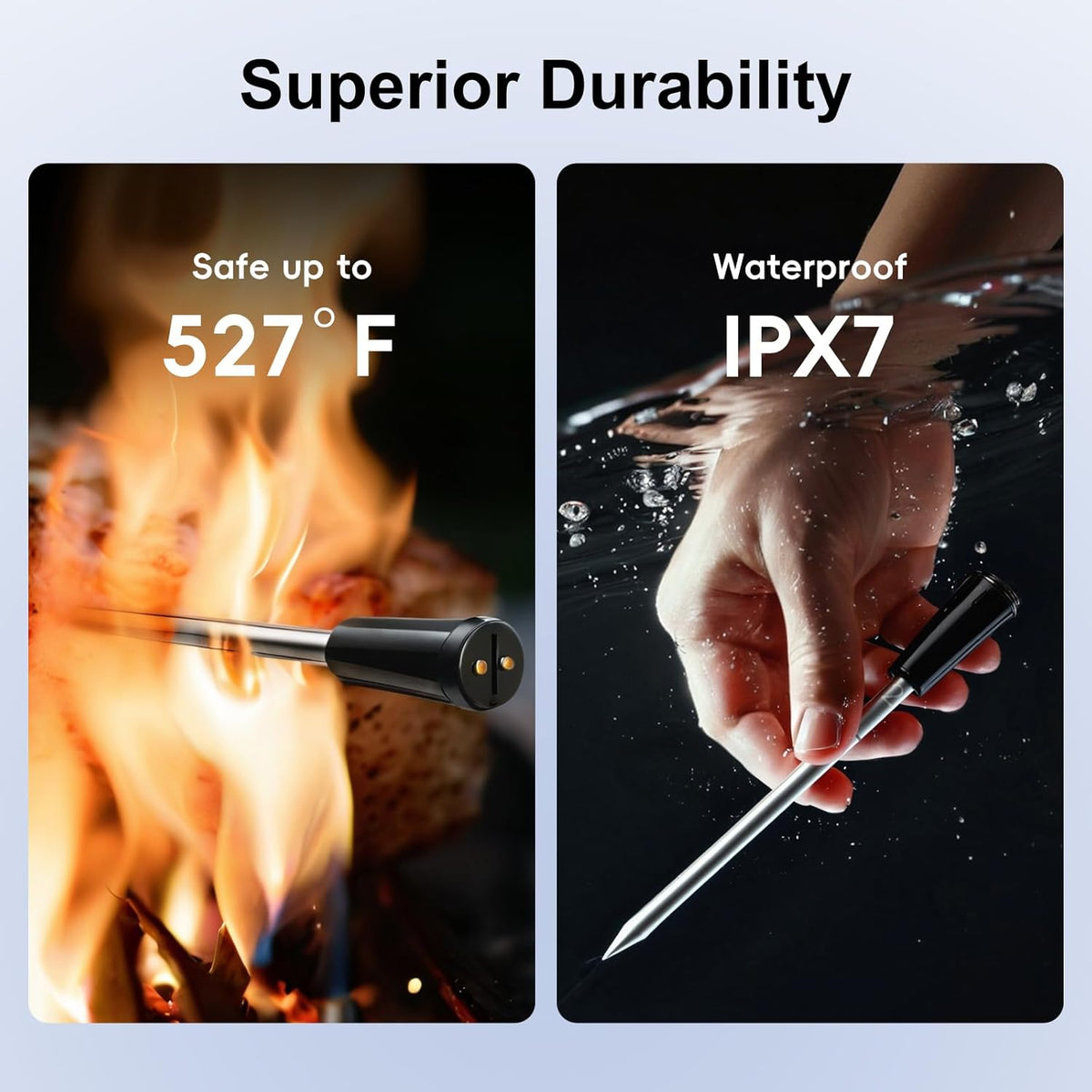 Wireless Bluetooth Meat Thermometer - 2 Probes & App Control, Birthday Gifts for Men, Smart Digital Thermometer for Cooking, Oven, Smoker, BBQ, Grill