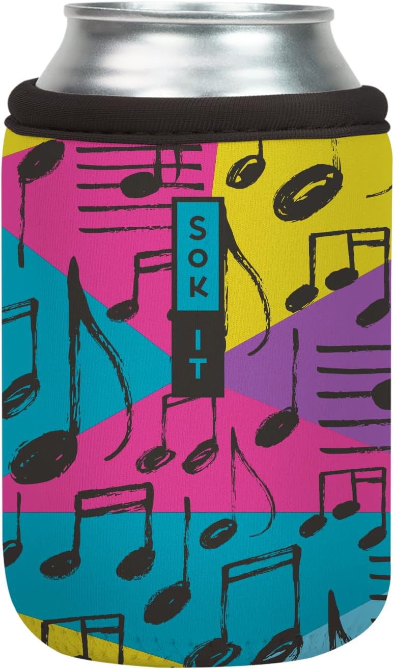 Sok It CanSok Sleeve for Beer & Soda Insulated Neoprene Cover (Music to My Ears, 12oz Can Sleeve)