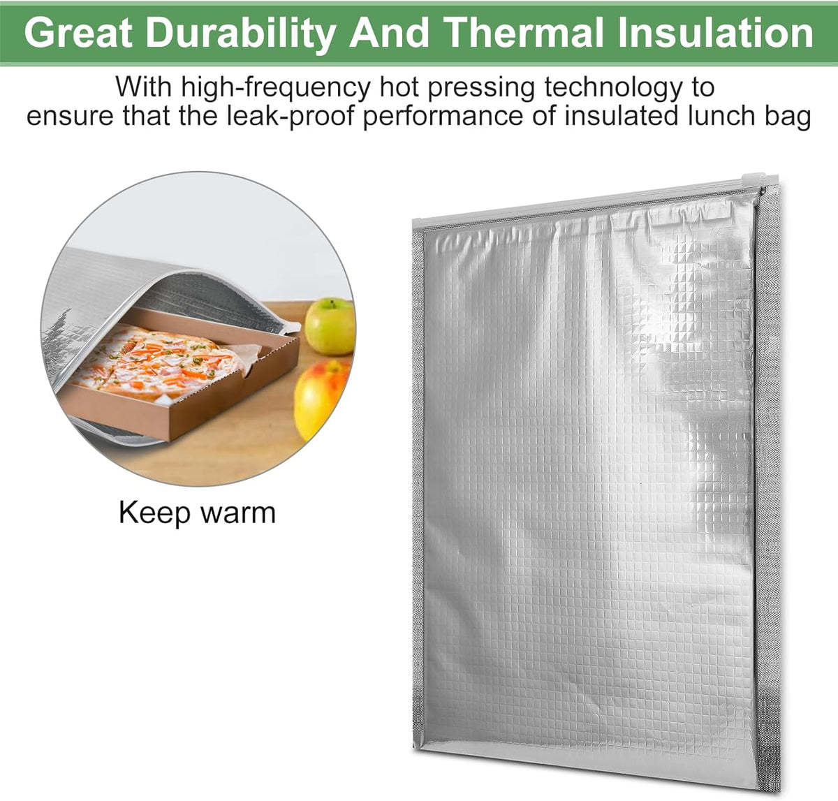 Insulated Food Storage Bag with Zipper Design, Hot Cold Cool Storage Bags for Food, Reusable Thermal Lunch Household Food Pouches Organizer Hot Sandwich Bags, 5PCS