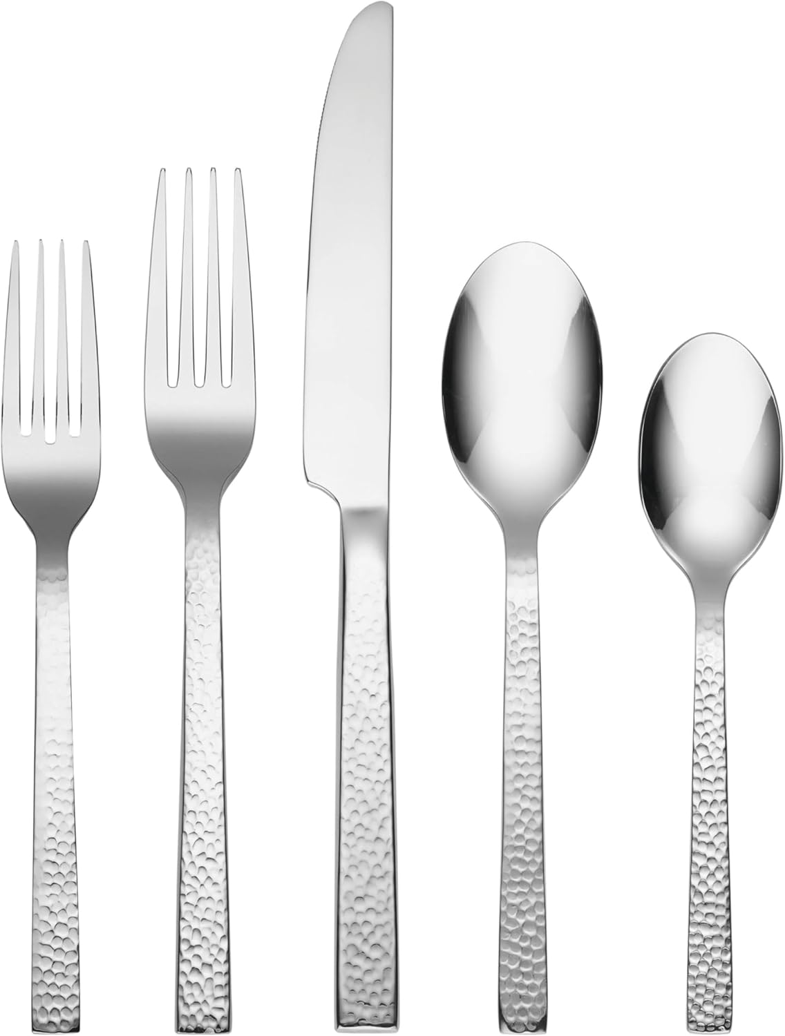 Oneida Chef's Table Hammered 20 Piece Everyday Flatware, Service for 4 18/0 Stainless Steel, Silverware Set