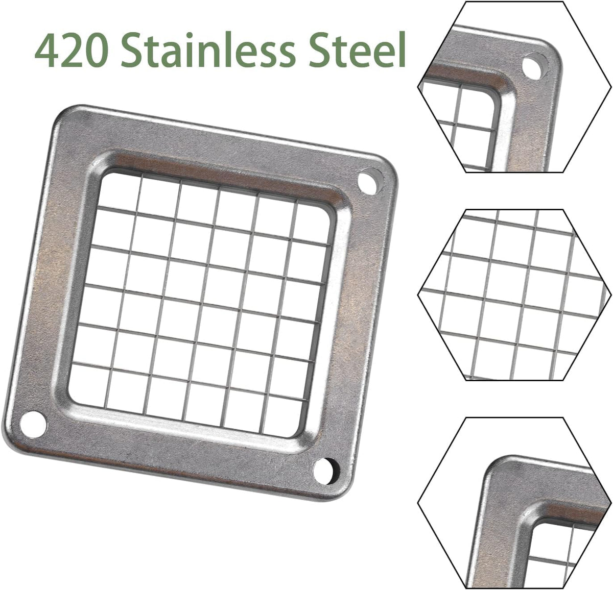 French Fry Cutter Stainless Steel.Potato Cutter for French Fries with 1/2Inch Blade, Commercial French Fry Cutter Manual Potatoes Cutting Machine with Suction Feet.