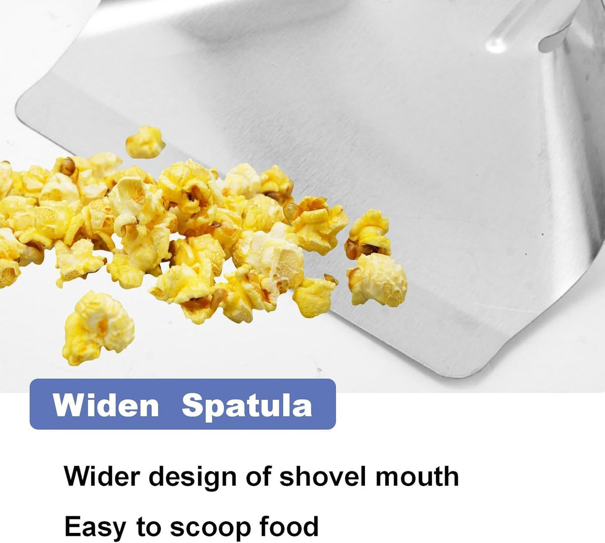 Stainless Steel French Fry Scoop, Dual Handle Popcorn Bagger Tool for Snacks/Ice/Desserts