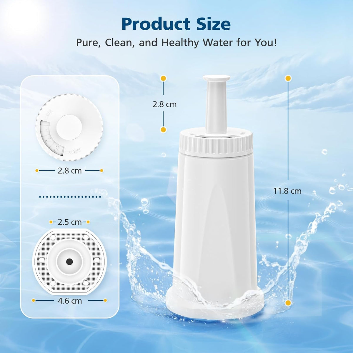 4 Pack Breville Water Filters, Compatible with Breville BES880 Barista Touch, BES990 BES980 Oracle Touch and BES878 BES920 Bambino ClaroSwiss Sage Espresso coffee Machine