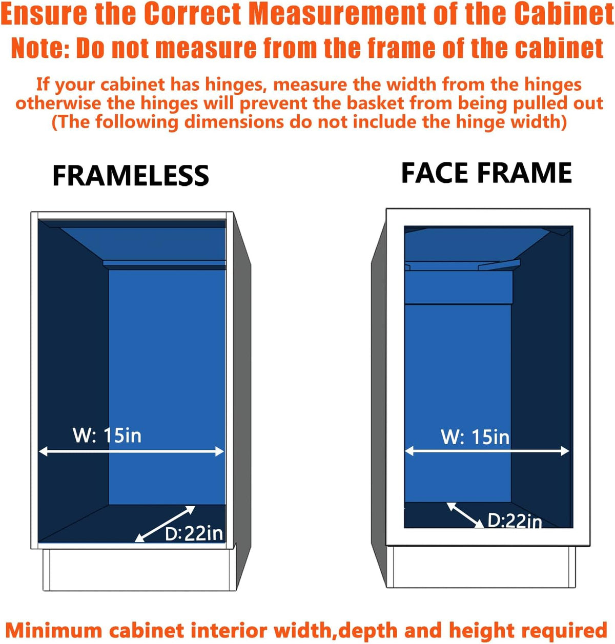 ROOMTEC Pull Out Cabinet Organizer, Cabinet Pull Out Shelves 14½" W x 21½" D, Heavy Duty Cabinet Drawers Slide Out Kitchen Cabinet Organizers Storage Shelf