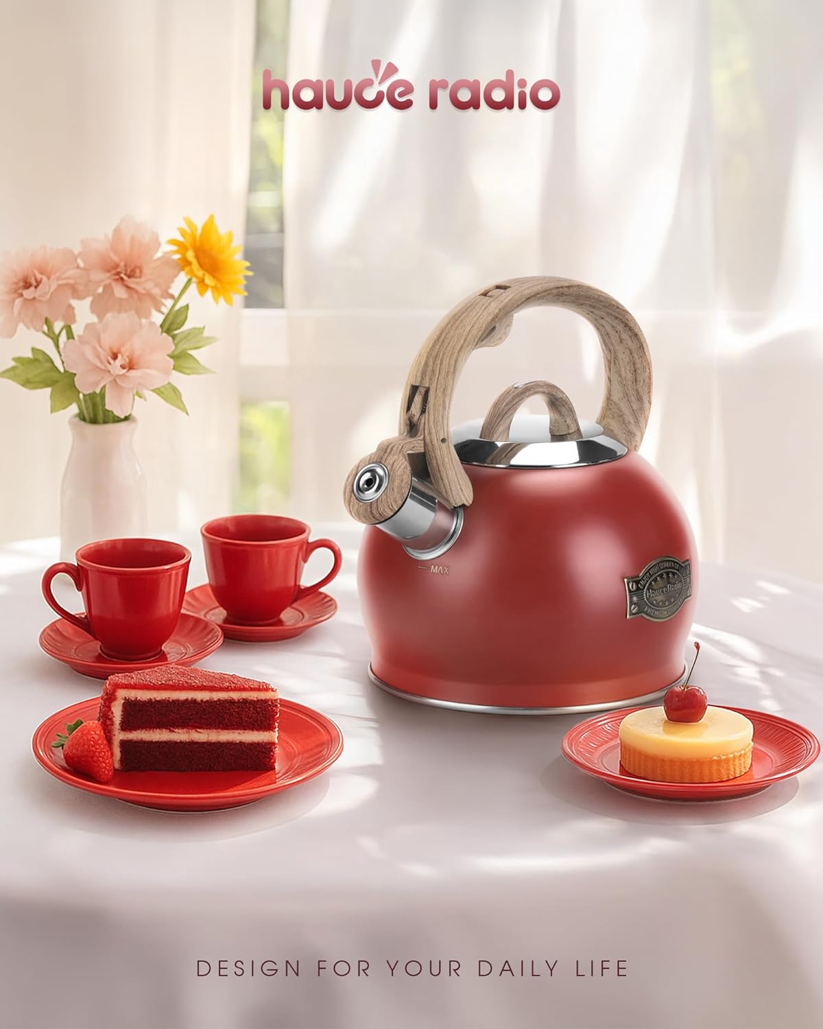 Tea Kettle for Stovetop, 2.1 Quart Loud Whistle Stovetop Teapots,Food Grade Stainless Steel Tea kettles for Stove Top with Anti-hot Ergonomic Handle,Suitable for All Heat Sources
