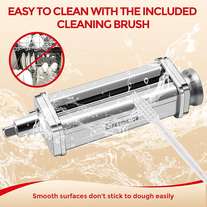 Pasta Roller for Kitchenaid Stand Mixer, Pasta Maker for Kitchenaid Mixer Attachments, Stainless Steel Pasta Attachment for Kitchenaid Stand Mixer, 8 Gears Adjustable by Gomen