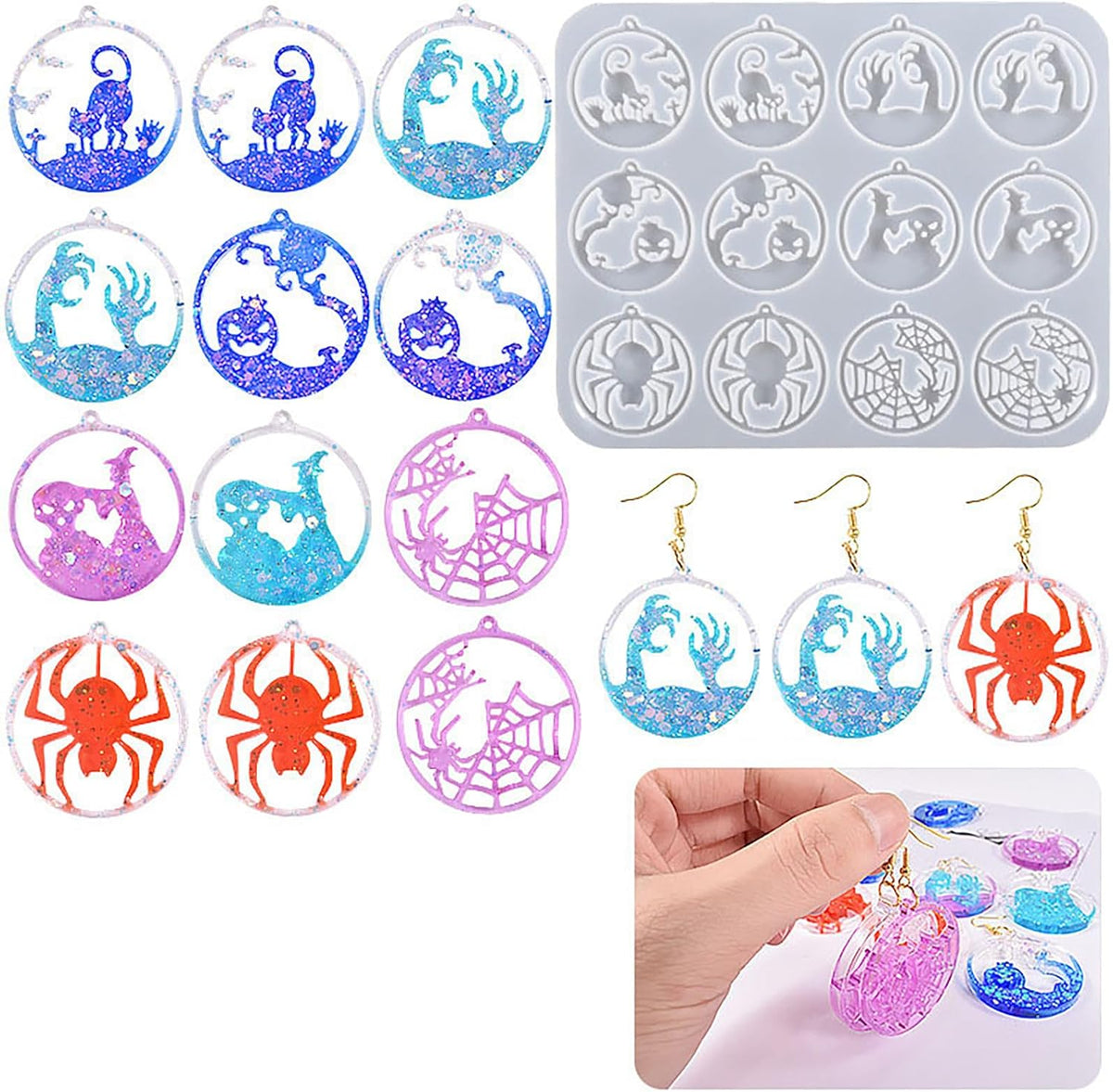 ABC Keychain Resin Mold - Clay Mold Set for Pendant Making, Jewelry Casting, Candle Making, 3D Crafting