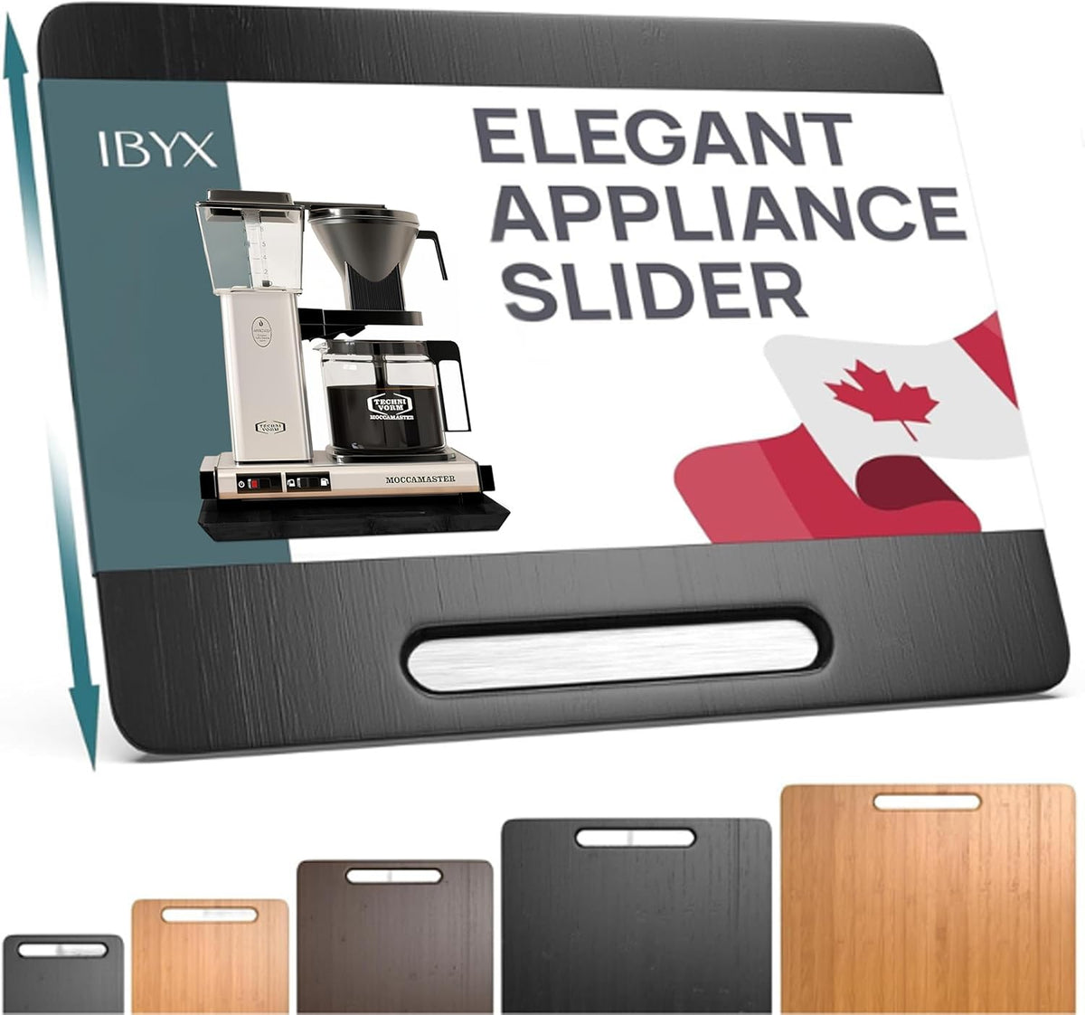 Ibyx Elegant Sliding Tray for Your Coffee Maker & Heavy Kitchen Appliances - Sturdy, Slides Easily from Under The Cabinet (Black, 13”W x 10.5”D)