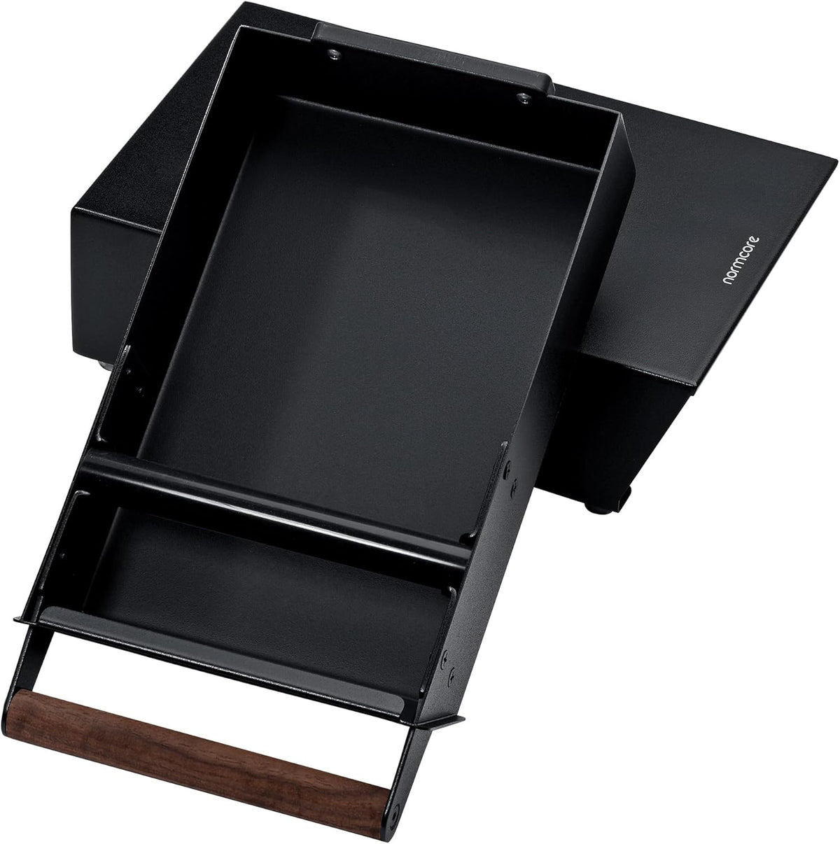 Normcore Espresso Knock Box, Under Grinder Knock-out Drawer with Walnut Wood Hand, Shock Absorbing Removable Knock Bar and Non-Slip Base, 304 Stainless Steel, Size: M