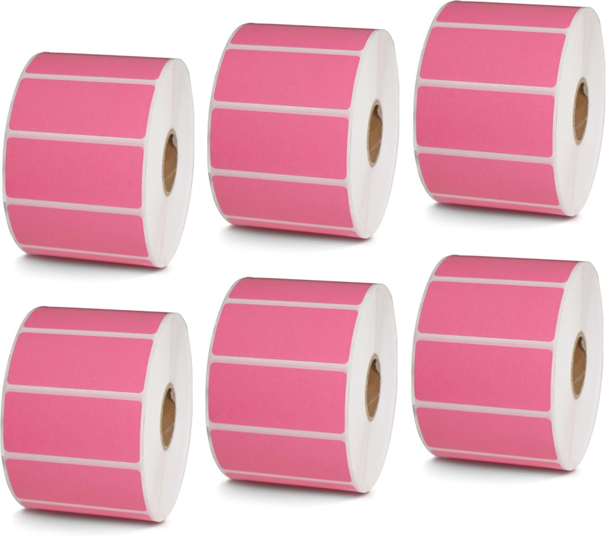 BETCKEY - 2.25" x 1" File Folder & Multipurpose Labels Compatible with Zebra & Rollo Label Printer,Premium Adhesive & Perforated[Pink, 6 Rolls, 9000 Labels]