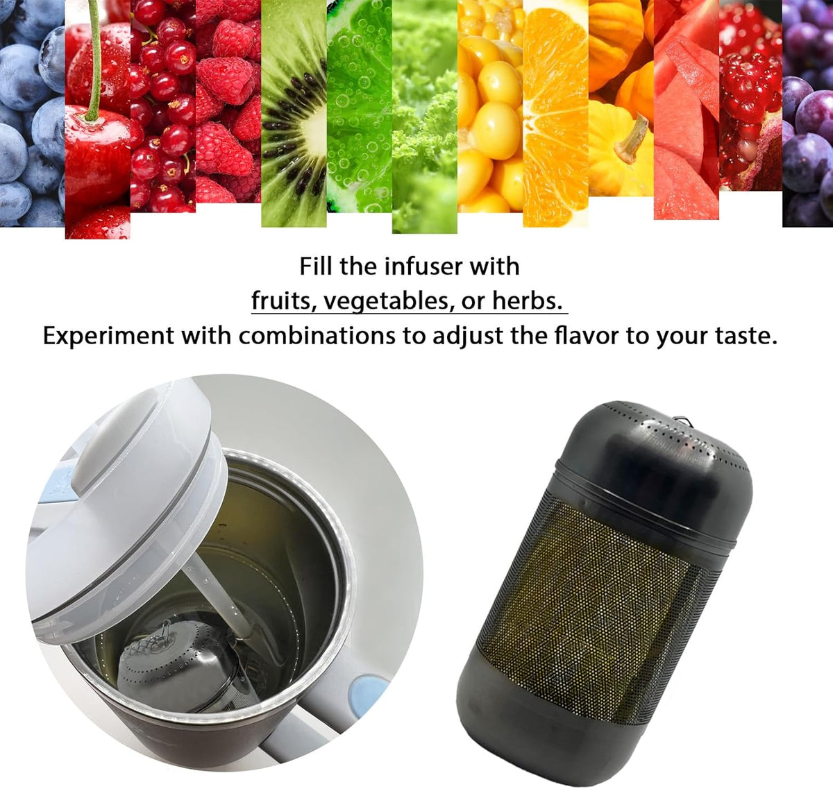 316 Stainless Steel Ion-Plated Fruit Infuser Insert &Tea Infuser for Loose Leaf,Compatible with Stanley,Hydro Flask,Iron Flask, Takeya,ThermoFlask，Reusable Filter for Herbs, Lemon, Cucumber