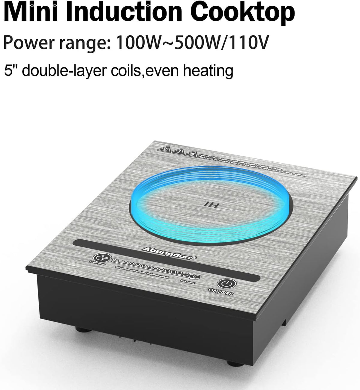 Mini Induction Cooktop, 500W /110V Mini Electric Countertop Burners Portable Small Induction Hot Plate