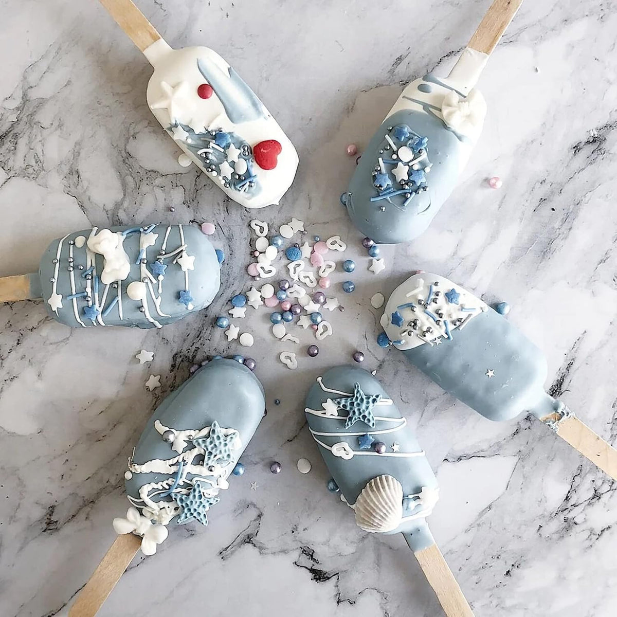 Popsicles Molds, Ozera 2 Pack Homemade Cake Pop Molds, Reusable Silicone Ice Pop Cream/ Cakesicle Maker Molds